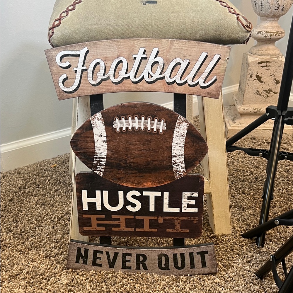 Hobby Lobby Brown and White Football Wall Decor